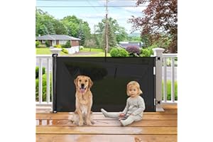 BETERTEK Retractable Baby Gates for Doorways 55 Inch Wide Retractable Dog Gates for The House Outdoor Dog Barriers for Home Indoor Pet Barrier Mesh Baby Gate for Fireplace Pet Safety Gate for Front Door