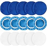 Fzxdfg 15 Pieces Car Polisher Pad Bonnet Microfiber Polishing Bonnet Buffing Pads Orbital Buffer Polisher Waxing Covers for Cleaning and Polishing (5-6 Inches)