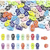 Bulk Ceramic Fish Beads for Jewelry Making, Assorted Porcelain Ocean Fish Shaped Beads for Crafts Bracelets Earrings Necklace (50pcs Mixed Colors)
