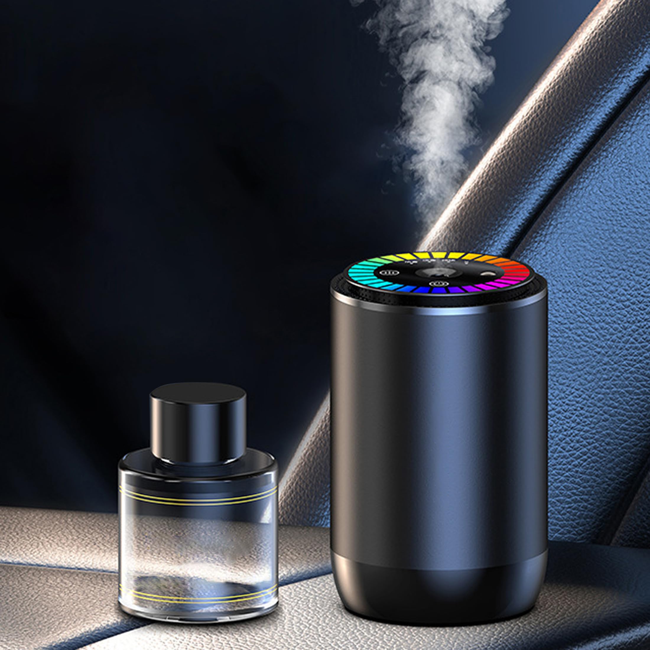 Photo 1 of Smart Car Air Freshener, Car Air Freshener Diffuser with Starry Sky Projection and 50ml Perfume, Cars Scent Diffuser with RGB Music Syncing Light, 3 Mode Adjustable Auto On/Off Cars Diffuser, Cologne