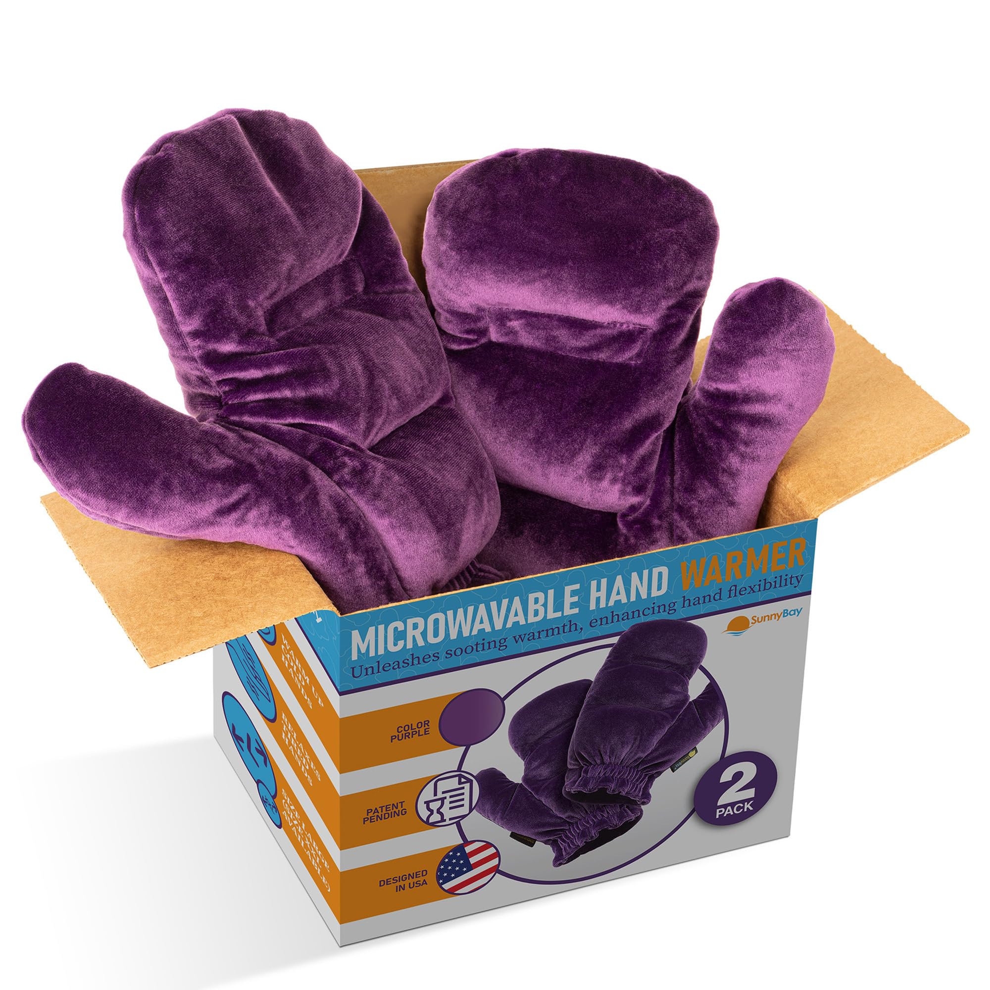 Photo 1 of SunnyBay Microwavable Heated Hand Warmer Gloves for Women and Men, Weighted Arthritis Gloves for Women for Pain, Stay-on Wrist Elastic and Bulk-Free Grip for Maximum Functionality, Pair(Small)