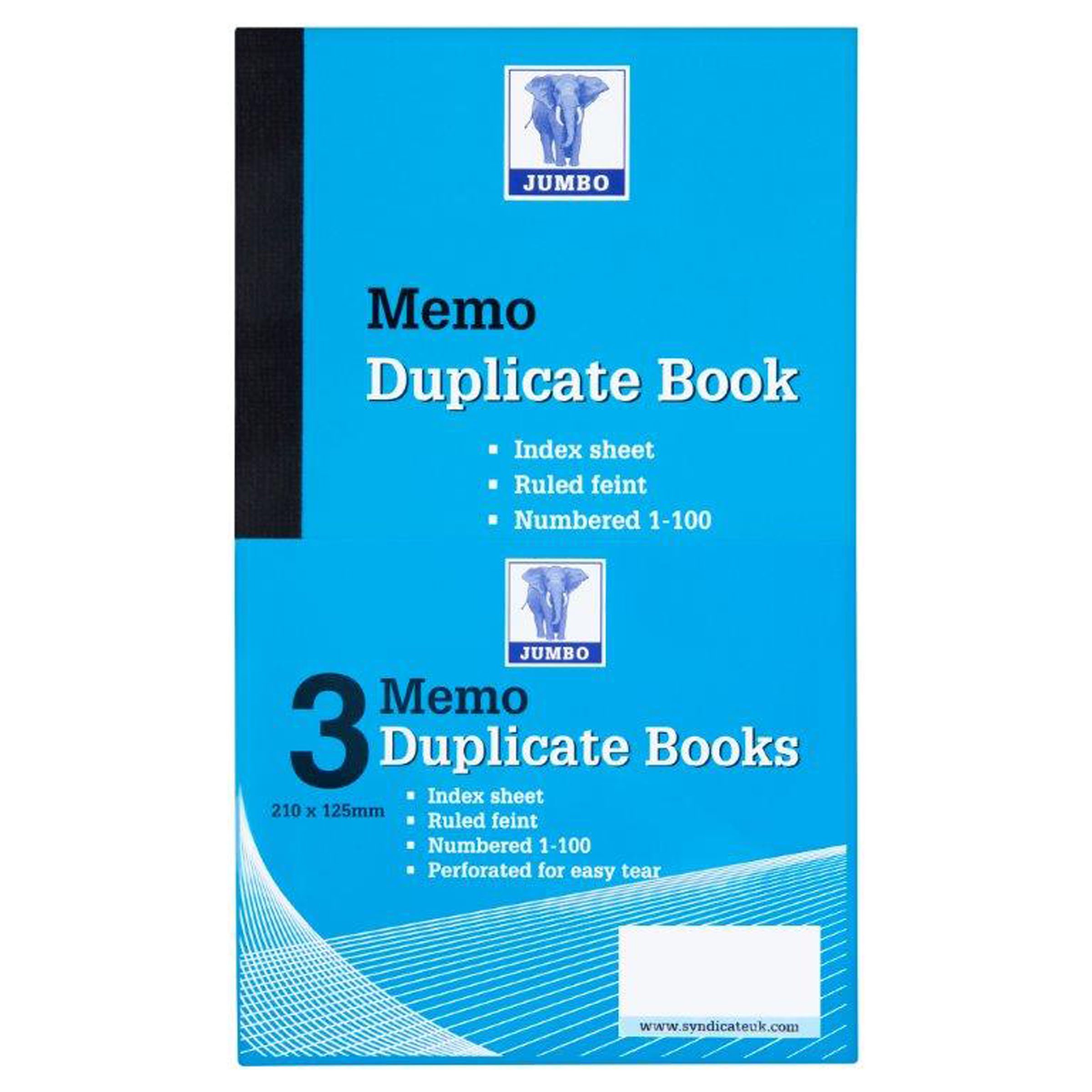 Jumbo 210 x 125 mm Duplicate Book (Pack of 3)