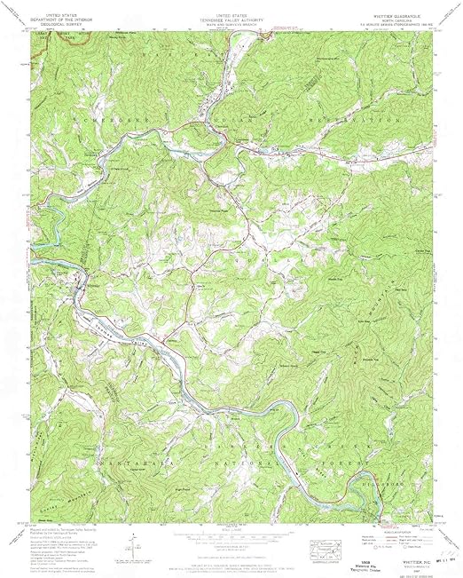 YellowMaps Whittier NC topo map, 124000 Scale, 7.5 X 7.5