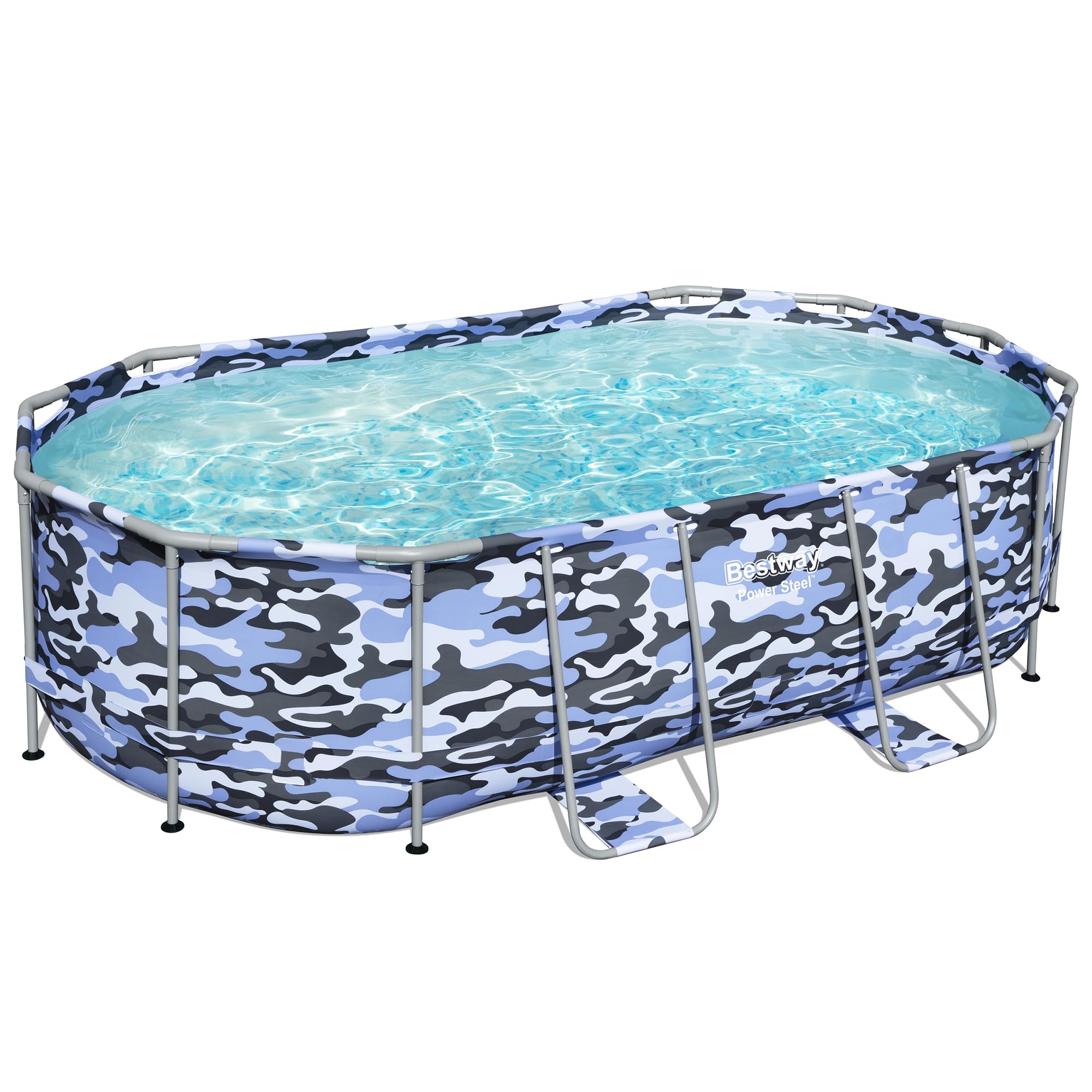 Photo 1 of *****PARTS ONLY *******Bestway: Steel Pro Max - Oval Swimming Pool Set - 14' x 8'2" x 39.5, Blue Camo - Above Ground, Tritech Construction, Filter Pump, Ladder, 1,915 Gal.