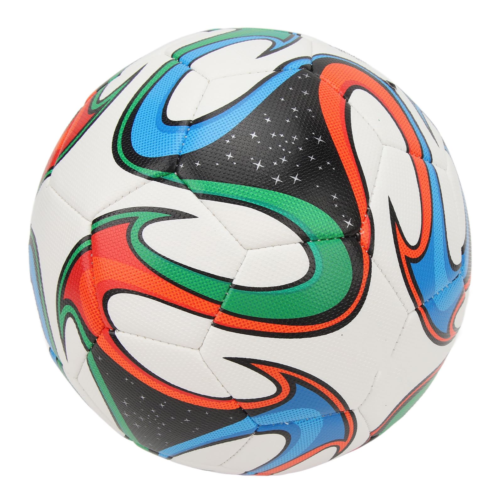 Football High Elasticity Size 5 PU Leather Football Waterproof Handy Soft For Adult Training (White)