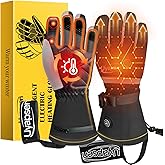 dnrnaw Rechargeable Heated Gloves for Men & Women - 3-Temp Electric Winter Gloves, Waterproof & Touchscreen, 7.5-Hour Heat for Skiing, Motorcycle, Work & Cold Outdoor Activities