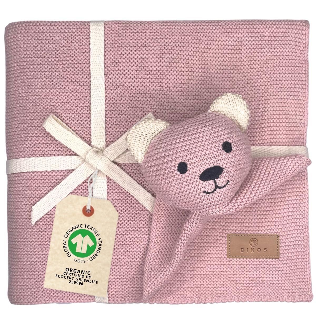 DIKOS ® Baby Blanket Bear (Dusky Pink)