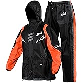 J.A.G. Motorcycle Rain Suit for Men & Women - 2 Pieces Waterproof Rain Jacket & Pants | Reflective Rain Coat with Hoodie