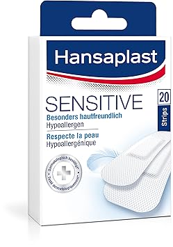 Hansaplast Sensitive Pflaster, hautfreundliche und hypoallergene Wundpflaster (Pflaster mit sicherer Klebkraft, schmerzlos zu