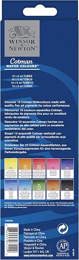 Winsor & Newton Cotman Watercolour Set 10 x 5ml Tubes view 2
