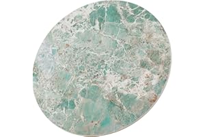 SSTBLEV Malachite Green Round Sintered Stone Table Top, Ceramics Dining Tabletop, Replacement Cover Marble for Indoor/Outdoor Patio Table, Heat-Resistant and Scratch-Resistant Design, 35.4" x 0.43"