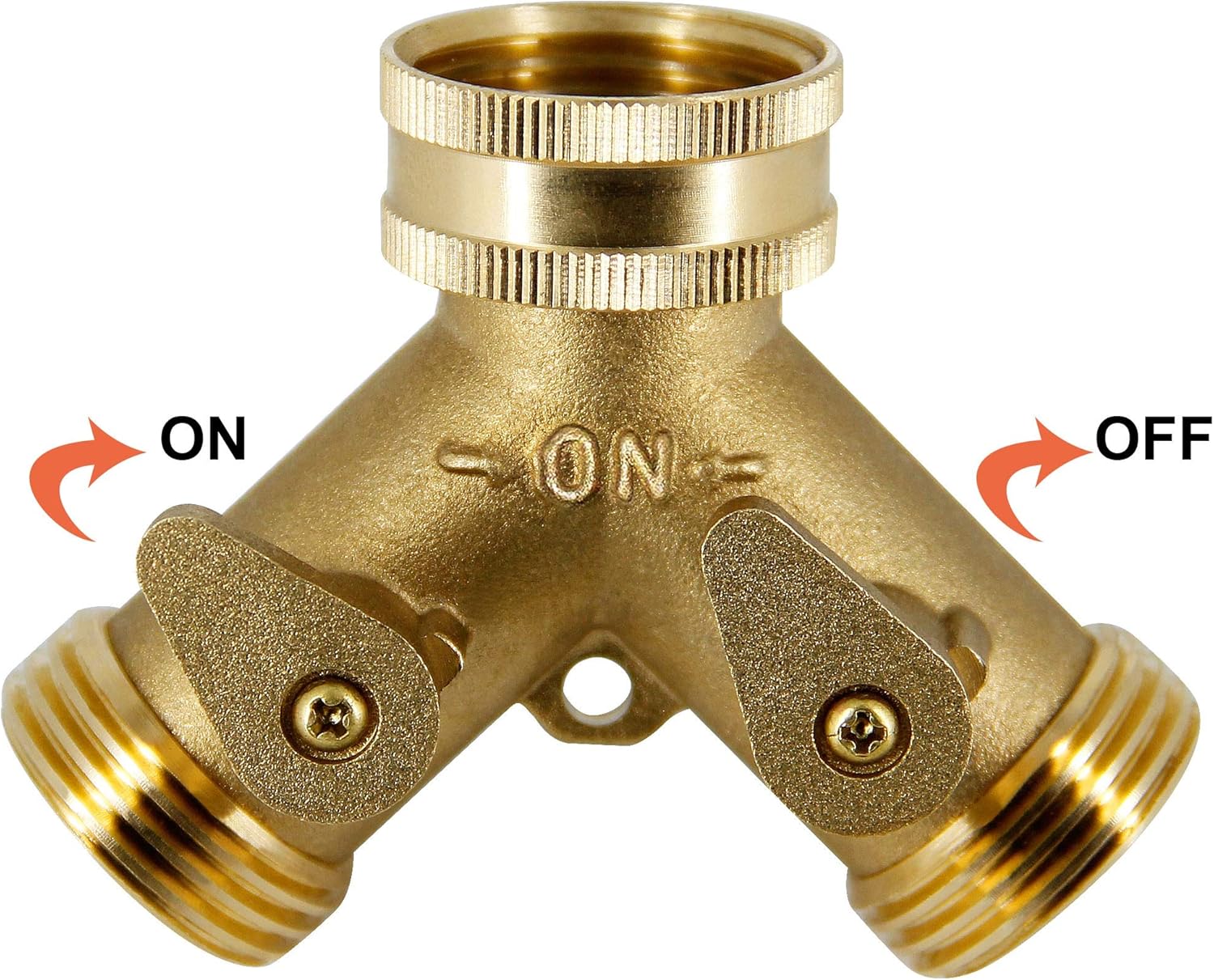 ATDAWN 2 Way Brass Hose Splitter, 3/4" Brass Hose Connectors, Y Connector Garden Hose Adapter : Garden & Outdoor