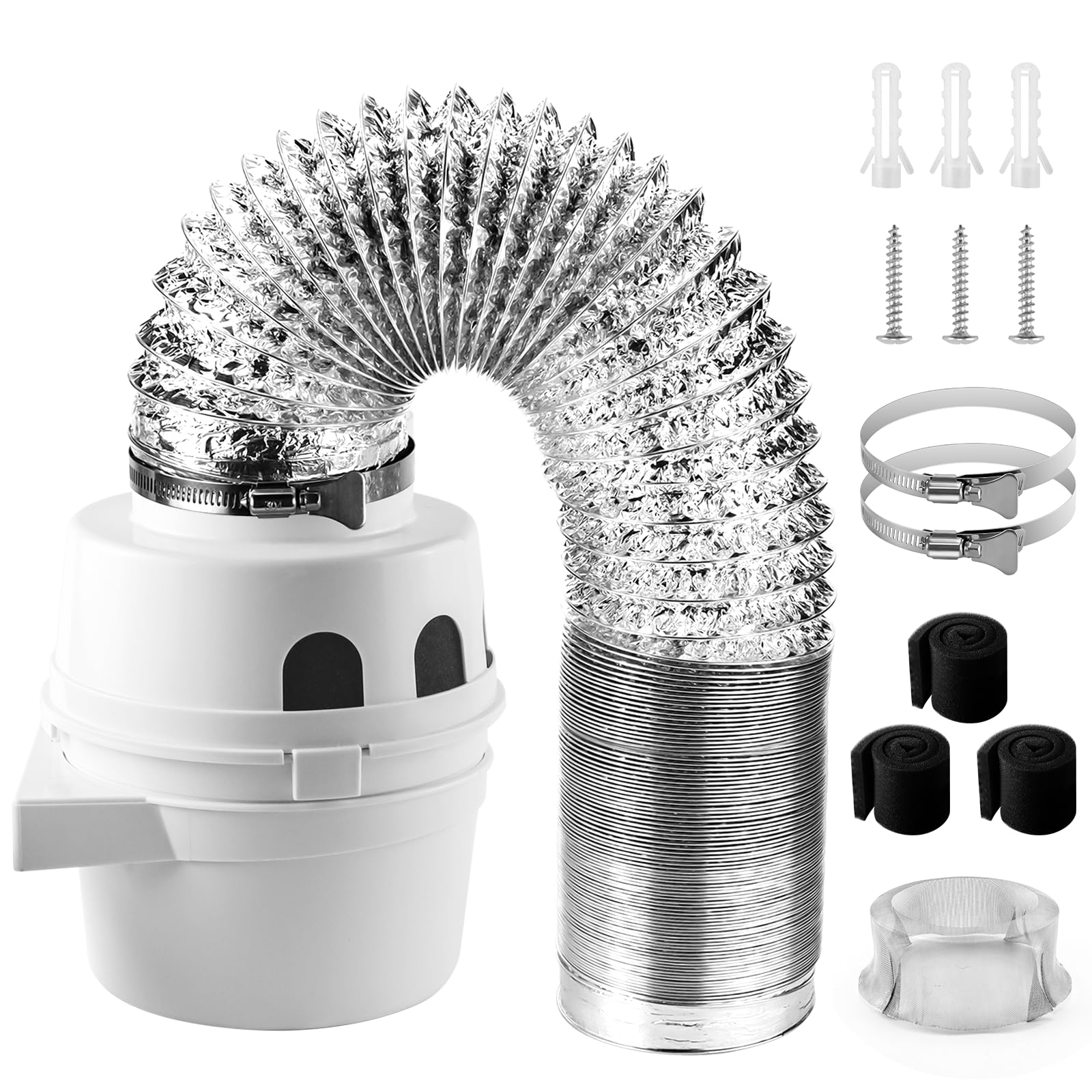 Photo 1 of ?UPGRADED?TDIDVKZW Indoor dryer vent kit 10 Feet 3 In 1 Filter Bucket with 4 Inch Proflex Ducting Hose for Electric Dryers by Cenipar