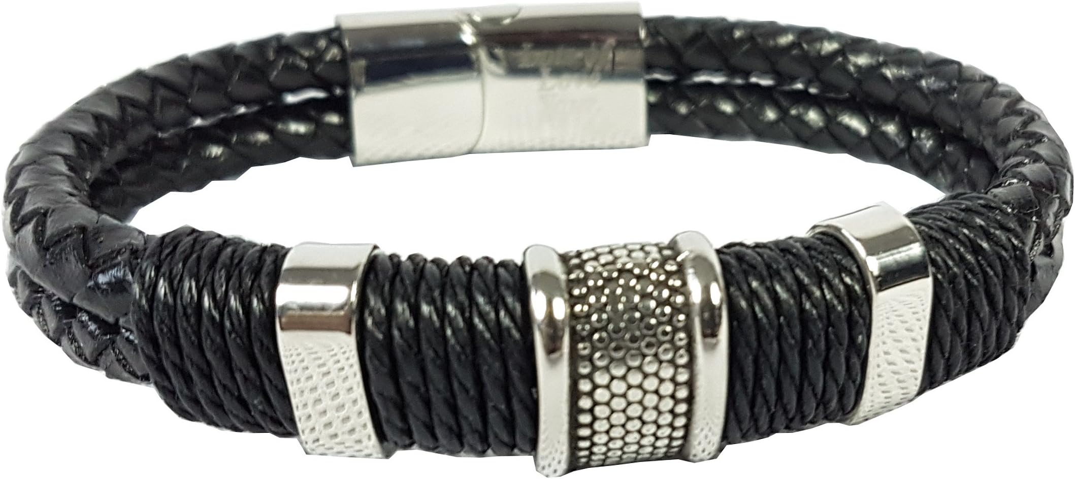PERSONALISED MENS ENGRAVED LEATHER BRACELET FOR HIM - GIFT BOX