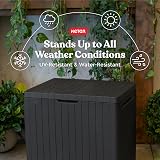 Keter City 30 Gallon Resin Outdoor Storage Box Patio Table Dark Grey view 5