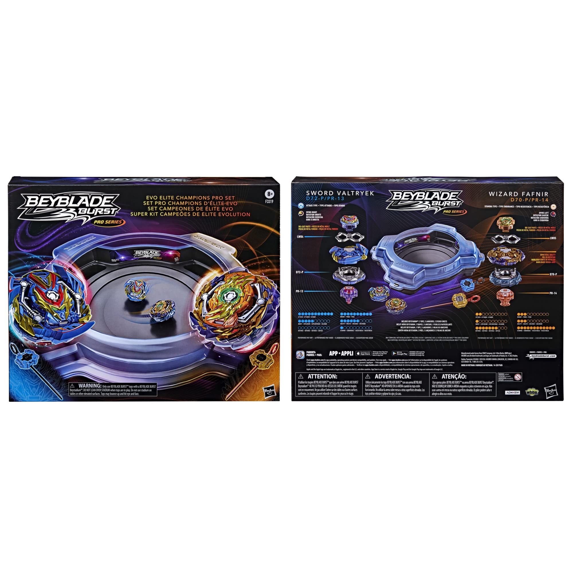 Beyblade Burst Pro Series Evo Elite Champions Pro Set - Complete Battle Game Set with Beystadium, 2 Battling Top Toys and 2 Launchers