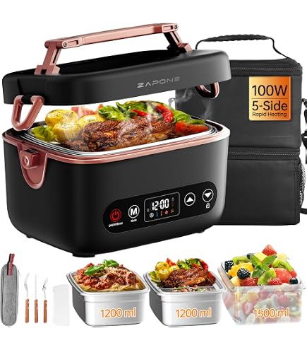 Amazon.com: Zapone 2X1.2L Cordless Electric Lunch Box For Adults