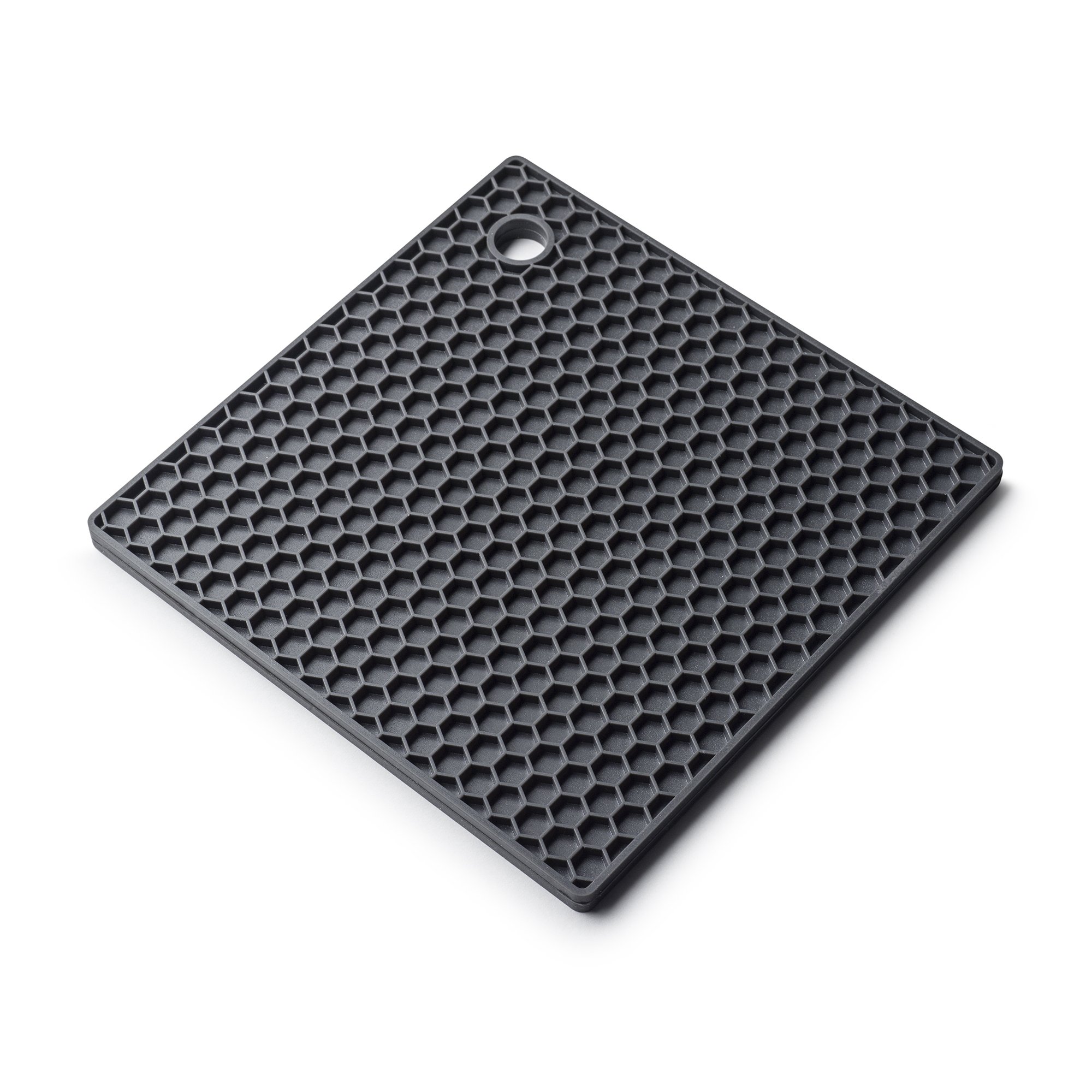Zeal Heat Resistant Non-Slip Honeycomb Texture Trivet Mat, Silicone, Dark Grey,17 x 17 x 1cm