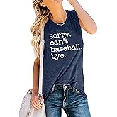 Women Baseball Tank Top Baseball Mom Shirt Casual Summer Baseball Sleeveless Muscle Tee Tops