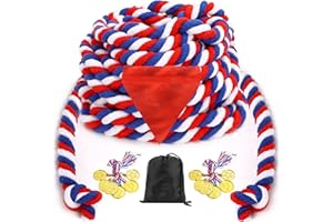 JHKIM 60FT Tug of War Rope - Outdoor Games for Adults and Family, Field Day Game, Yard Games Kids and Adults Carnival Birthday Party, Picnic, Team Building Outdoor Activities