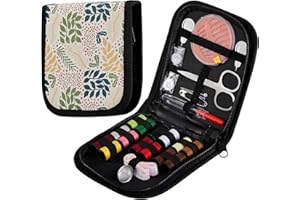 BOBODE Farmhouse Printing Sewing Kit with 43PCS Sewing Supplies, Professional Adults Sewing Kit PU Pattern Zipper Sewing Thread Kit, Travel Sewing Set for Emergency, Home