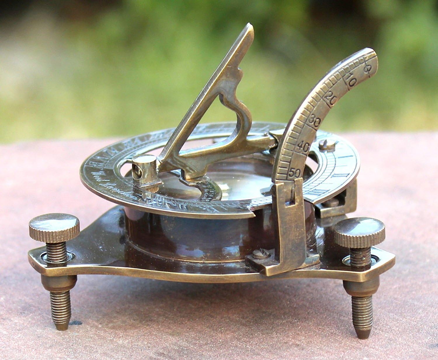 Medieval Replicas Vintage Antique Style Brass Sundial Compass Maritime Nautical Compass Desk Decor, Black, 3 Inch - Image 5
