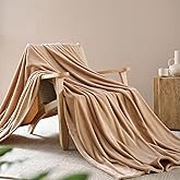 Camel Fleece Throw Blanket for Couch Sofa, Soft Warm Fuzzy Cozy Blankets for Women Men Gift, Plush Microfiber Flannel Blanket Suitable for All Seasons, 50x60 Inches