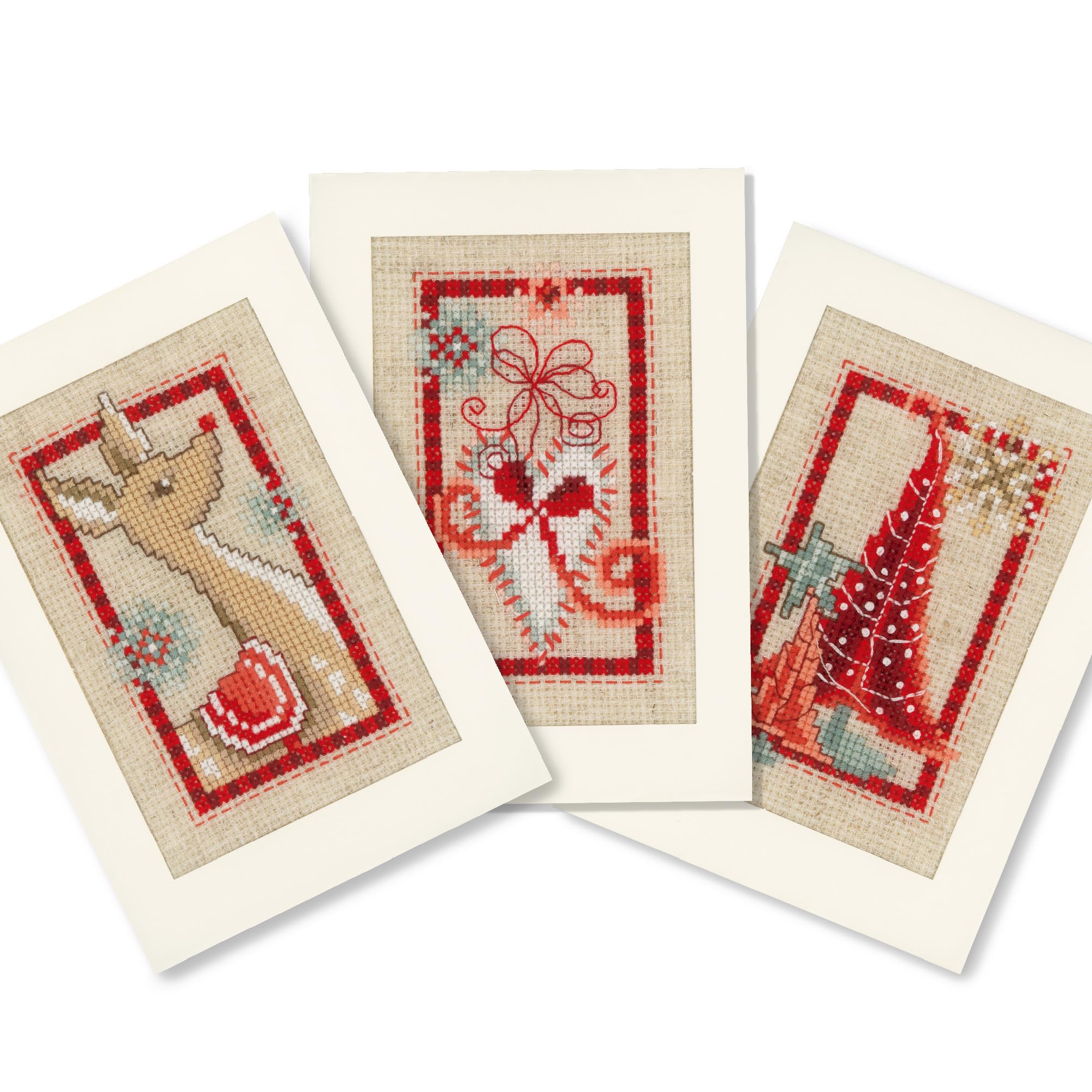 Vervaco Greeting Cards Christmas Symbols Aida, Set of 3 — image 1