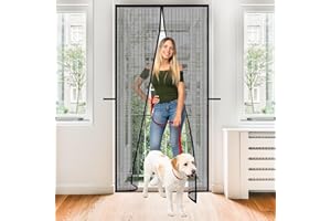 YOOMINI 2024 Upgraded Magnetic Screen Door - Heavy Duty Fiberglass Mesh Door Screen | Easy Installation | Fits Sliding, Front, Back, and Patio Doors | Size 38"x83"
