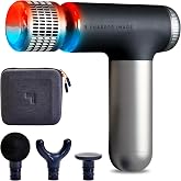 Sharper Image Powerboost Compact Heat &amp; Cold Therapy Percussion Massage Gun | Deep Tissue Lightweight Massager, Travel Essential, Pain Relief, Trigger Point, Full Body &amp; Back Recovery, Gift for Men