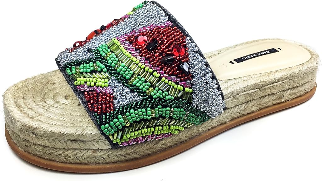 zara beaded slides