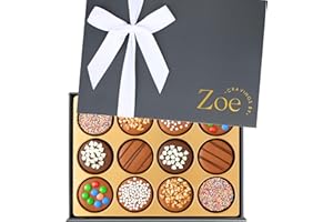 CRAVINGS BY ZOE Mothers Day Chocolate Covered Cookies Gift Basket | 12 Count | Kosher Milk & Dark Belgian Chocolate Gourmet Food Gift Box | Birthday, Thank You, Candy Gifting Men Women Him Her Mom