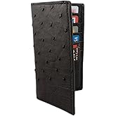 Genuine Ostrich Leather Rodeo Checkbook Wallet