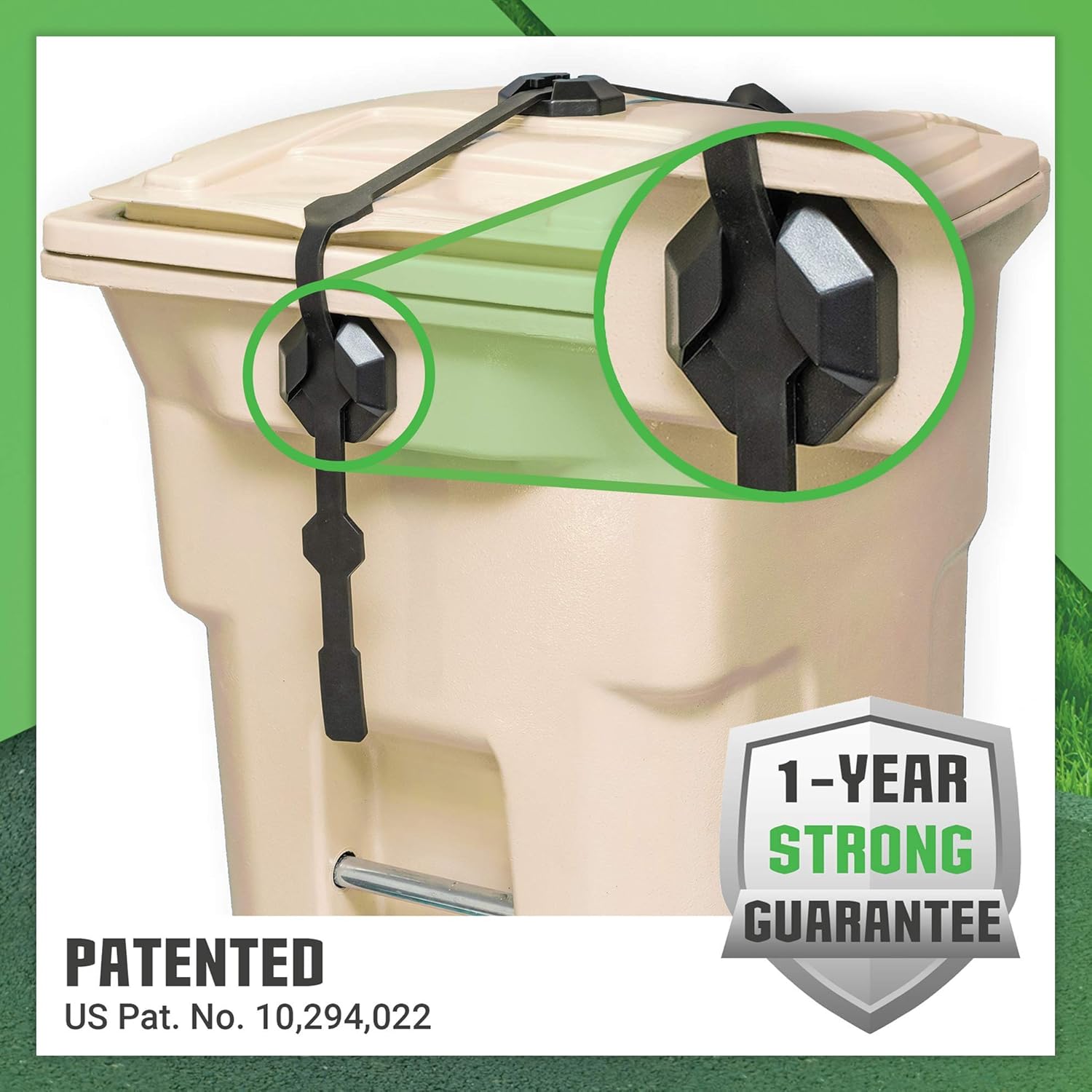 Strong Strap - Universal Garbage Can Lid Lock Utility Strap: Industrial & Scientific