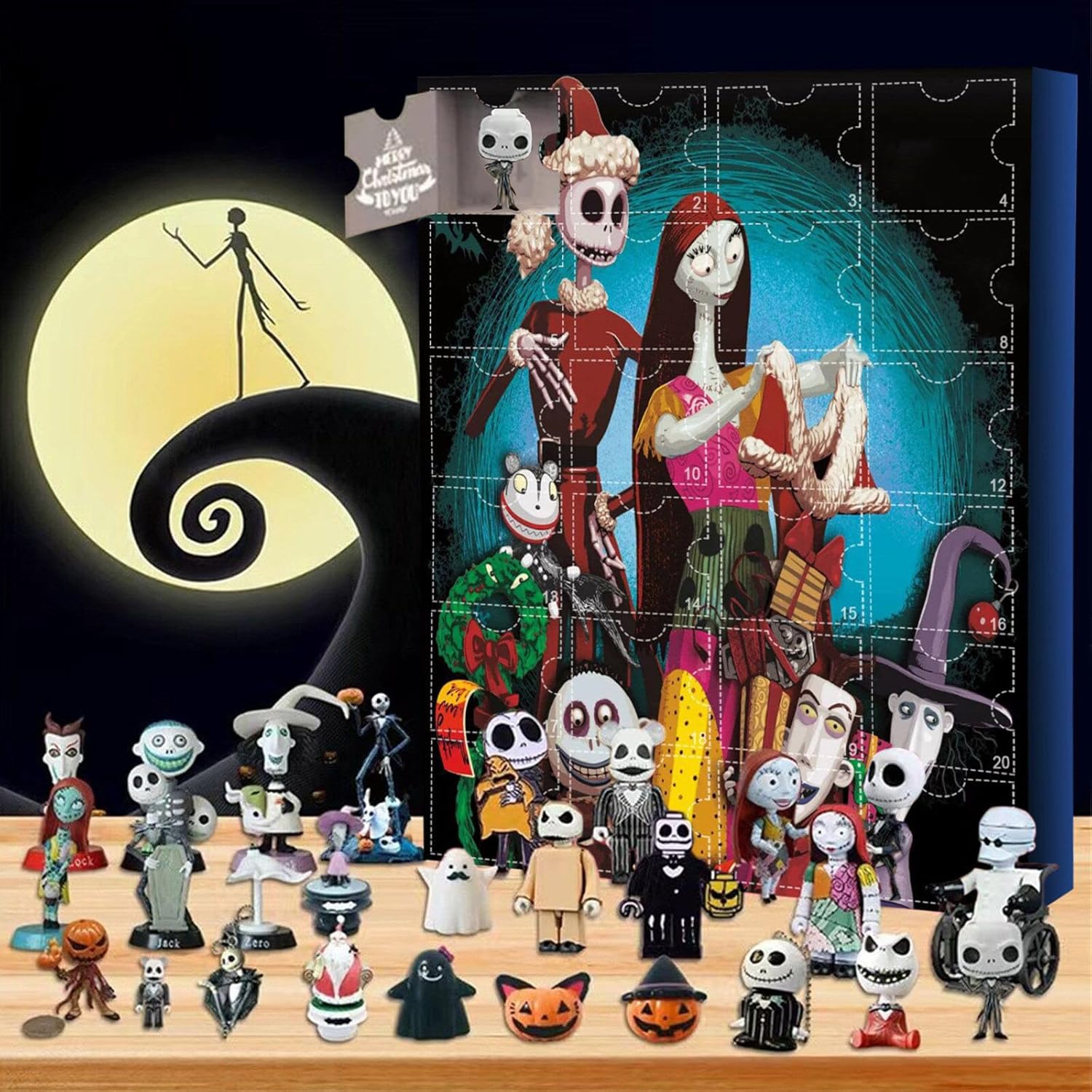 Advent Calendars - Halloween Horror Figures Advent Calendar 2023 for Kids Adult 24Pc Before The Nightmare of Christmas Advent Calendar Ornment 24 Days Halloween Calendar Countdown Scary Halloween Doll Collectible Figures Gift