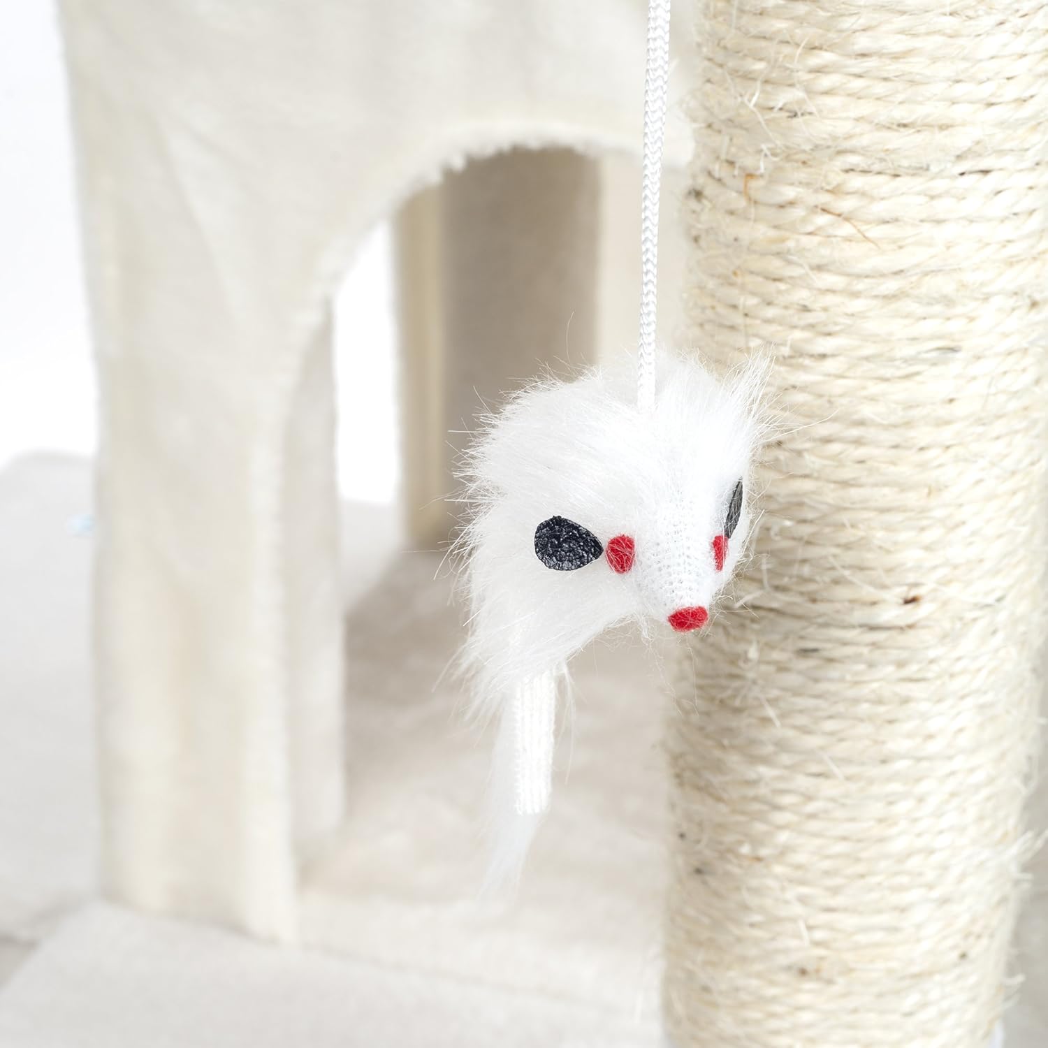 PETMAKER Penthouse Sleep & Play Cat Tree, 4', White : Pet Supplies