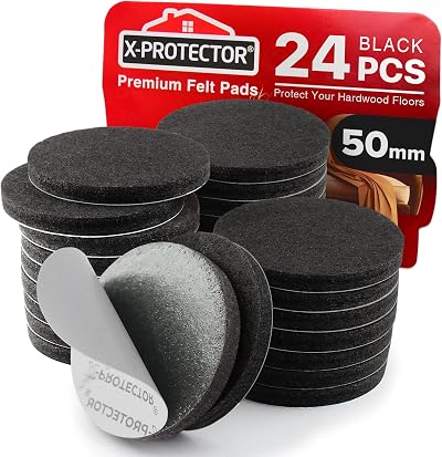 X-Protector Felt Furniture Pads 50mm 24 Pcs Premium Floor Protectors