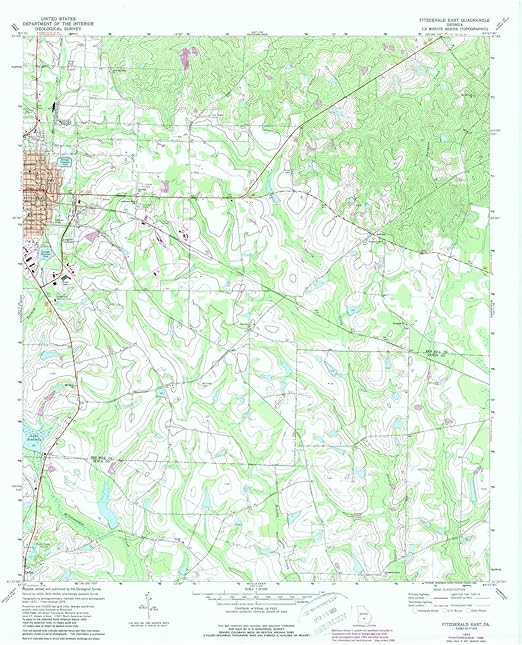 YellowMaps Fitzgerald East GA topo map, 124000 Scale, 7.5