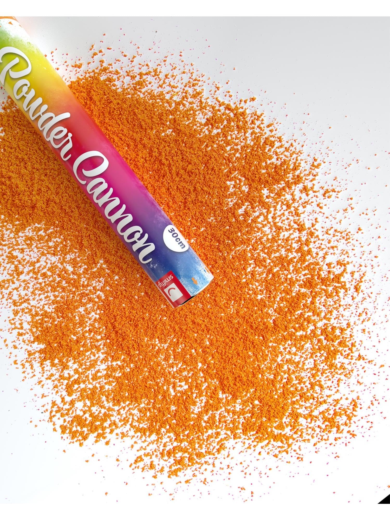 Smiffys 30cm Powder Cannon, Orange, DB of 12 Non Toxic, Party & Carnival Fancy Dress, Adult Dress Up Party Goods