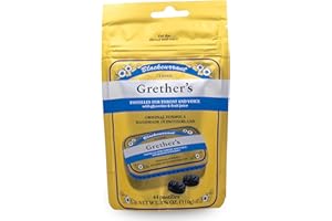 GRETHER'S Original Blackcurrant Pastilles Natural Remedy for Dry Mouth Relief - Soothing Throat & Healthy Voice - Long-Lasting Fruit Flavor, Gift for Singers - Gluten-Free - 1-Pack - 3.7 oz