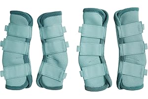 LEAFOREST Horse Fly Boots - Fly Horse Boots Perfect for Equine Leg Wraps and Maximum Horse Fly Protection Set of 4 (Blue, Pony)