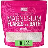 Magnesium Flakes for Bath - Magnesium Chloride Flakes Organic Pure - Unscented, 10 LBS