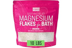 MAGNUM SOLACE Magnesium Flakes for Bath - Magnesium Chloride Flakes Organic Pure - Unscented, 10 LBS