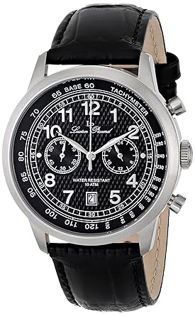 Lucien Piccard Mens LP-10526-01 Ferden Analog Display Japanese Quartz Black Watch
