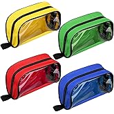 Oudain 4 Pcs Empty First Aid Pouch Color Coded First Aid Medical Kit Accessory Pouches Zippered Storage Medical Supplies Bag with Transparent Window for Travel, 4 Colors