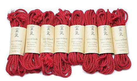 Bondageseil Hanfseil Shibari Hanf, 5 mm, 8X 8 m (dunkelrot)