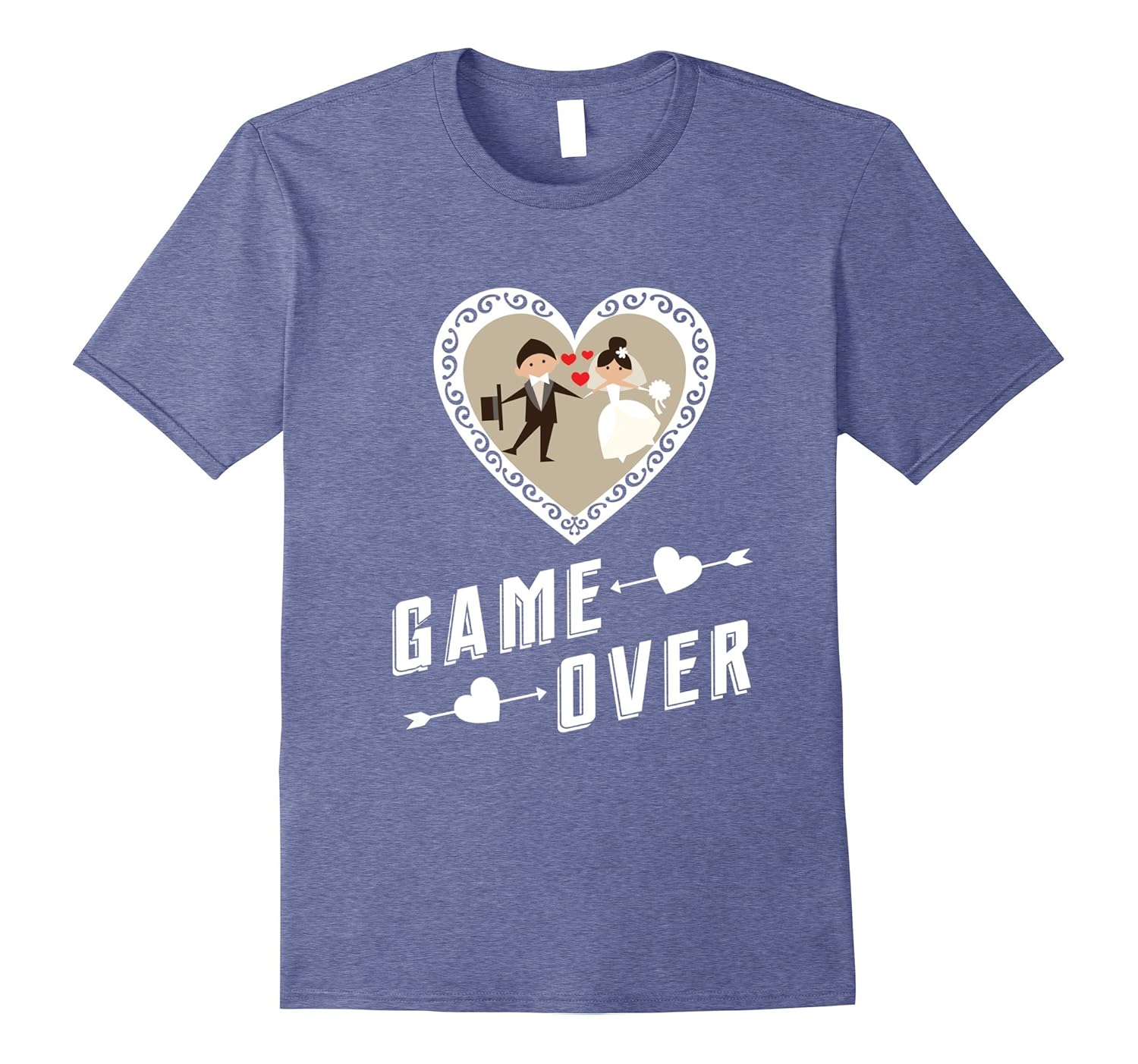 Bachelor Bachelorette Funny Bride And Groom Shirts Game Over TH TEEHELEN