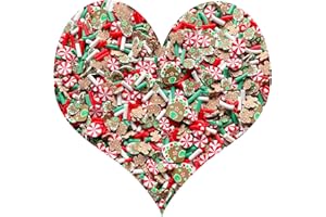 EHOPE Fake Sprinkles Fake Christmas Sprinkles Fake Candy Sprinkles Clay Sprinkles Polymer Sprinkles Polymer Clay Slices for Nail Art DIY Crafts Cake Phone(40G-Christmas House+Snowman-27)