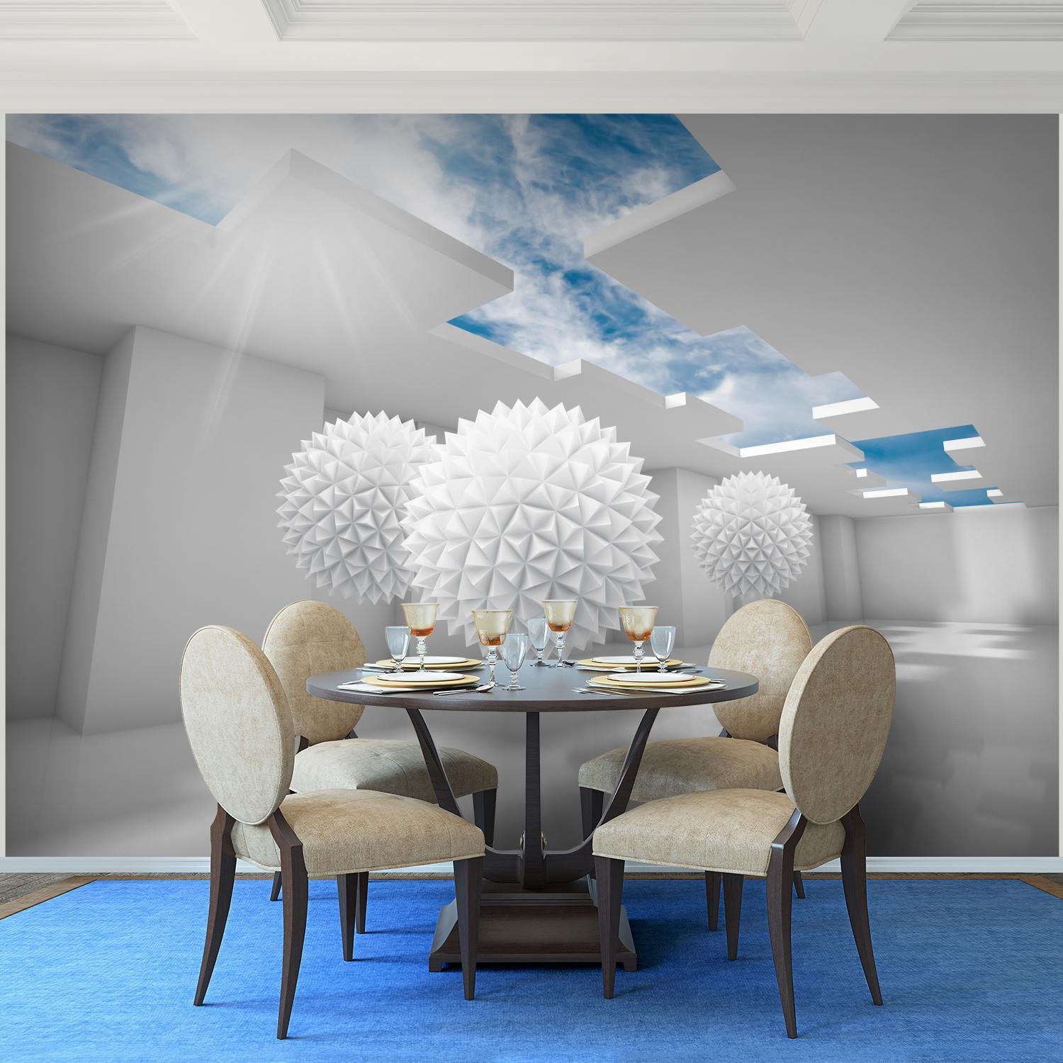 Blau 396 x 280 cm Vlies Wand Tapete Wohnzimmer Schlafzimmer Büro Flur