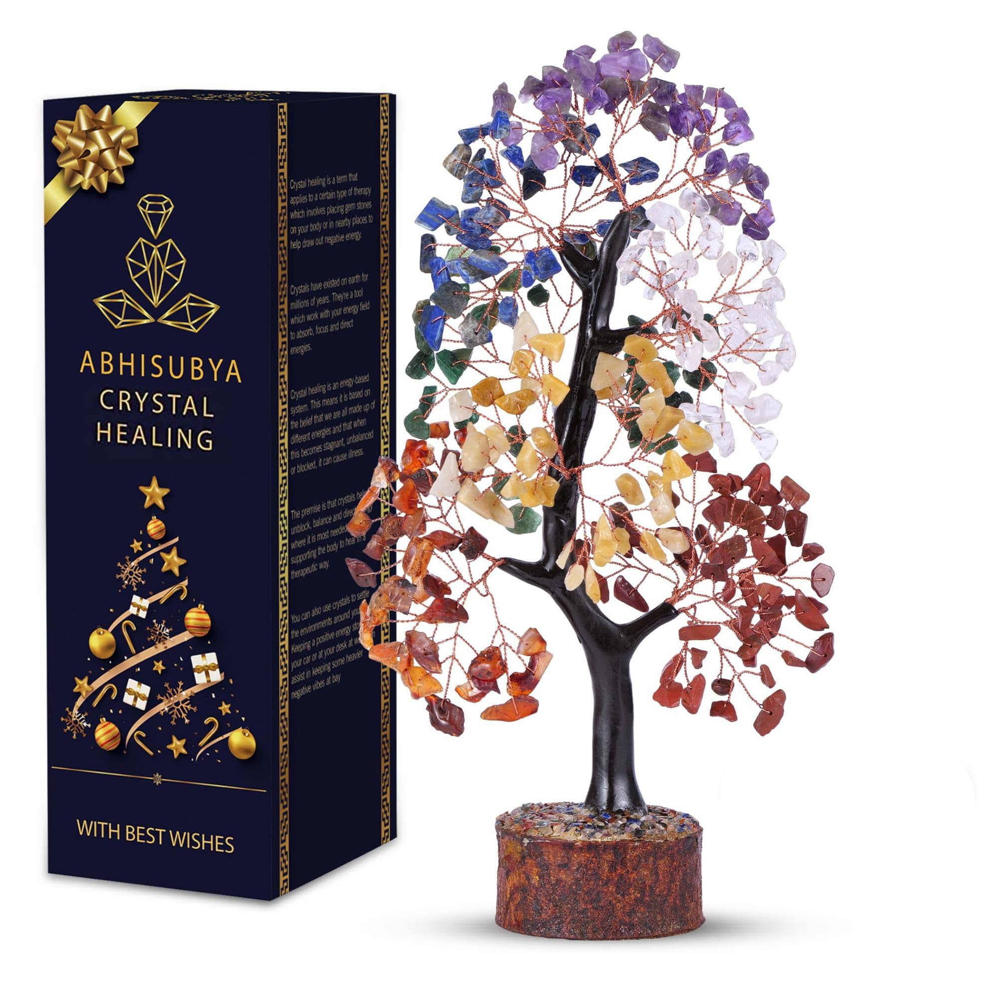 ABHISUBYA 7 Chakra Crystal Tree of Life, Gem Stones And Crystals, Spiritual Decor, Home Decor Gifts, Chakra Crystals, Crystals Gifts For Women